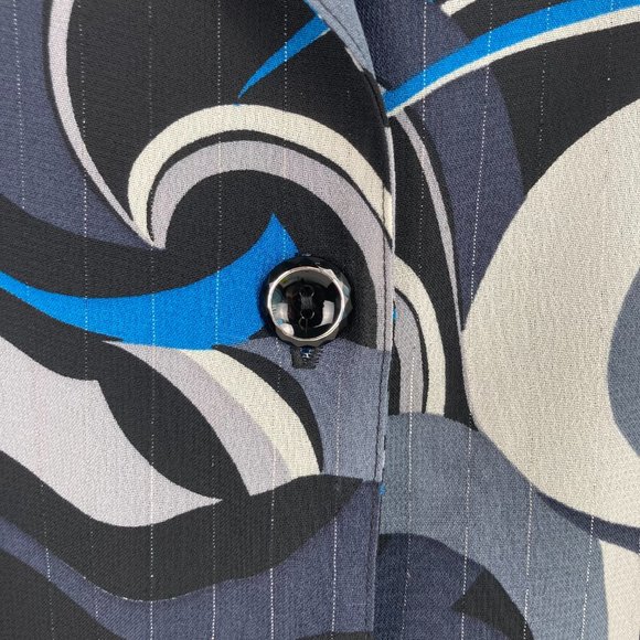 c.b. collections Black Blue Patterned Blouse 1X - Picture 5 of 13